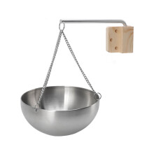 Sauna-Raum Aromatherapie-Ölbecher 20 cm Edelstahl mit Holzhalter