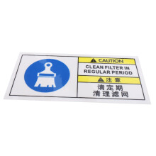 Industrial Equipment Labels Weather Resistant PET Filter Cleaning Notice Durable Maintenance Stickers
