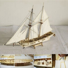 Wooden Sailboat Ship Kit for Kids, 15.74x5.90x10.62-inch DIY Model