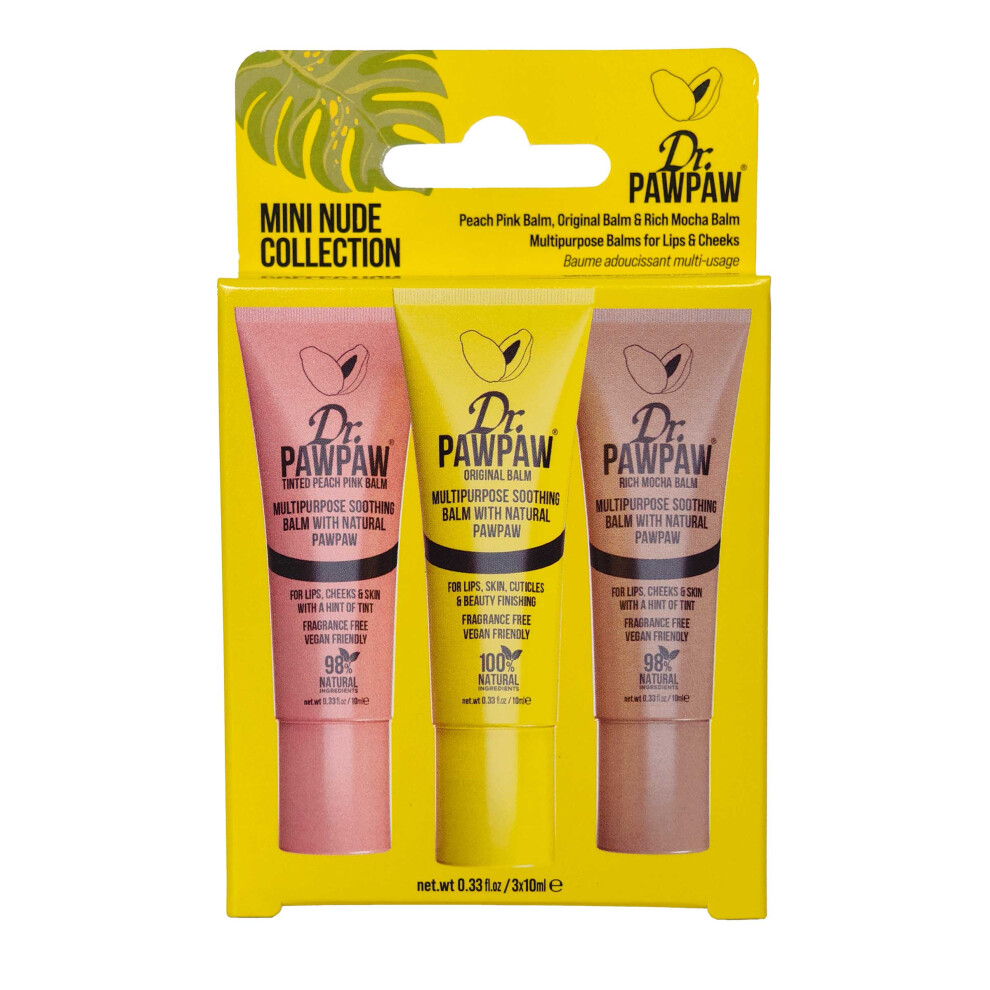 Dr Paw Paw Peach/Pink Mini Nude Collection - 3 X 10Ml Balm, Original, Rich Mocha