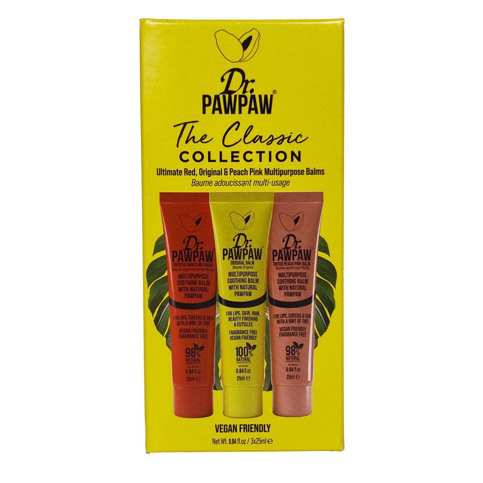 Dr Paw Paw Red/Peach/Pink The Classic Collection 3X25ml Multi Balm Ultimate Original,