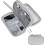 Waterproof Electronics Organizer Pouch with Double Layer Travel Cable Storage Bag and Hand Strap, Grey 1