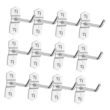 12pcs Heavy Duty Metal Pegboard Hooks for Garage Organization with Secure Tool Hold and Padded Tips