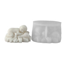 Sleep Baby Angel Staue Silicone Candle Molds-Flower baby J5530
