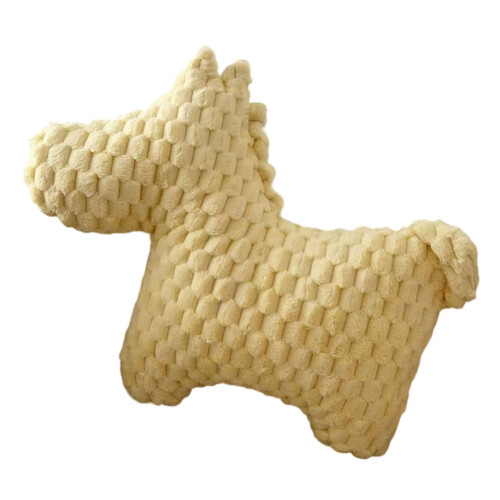 Dekoratives Kissen in Pferdeform, pelziges-Cremiges Gelb