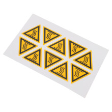 10Pcs Hot Surface Warning Stickers with Clear Graphics, SelfAdhesive Heat Hazard Labels for Equipment
