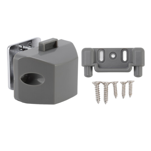 Chrome Cabinet Latch with Button Lock 1