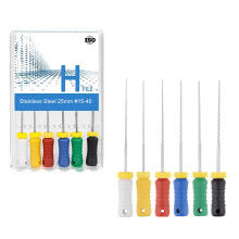 Endodontic Hand Files Root Canal H Files 25mm Stainless Steel NiTi #1540 Diamond Cross Section