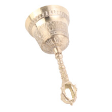 Handgemachte Messing-Handglocke Tee Meditation Alarm Tibetanische Glocke - 7,6x16,5cm