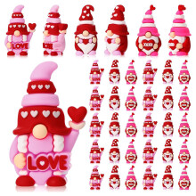 Chiffres miniatures de Gnomes de coeur de fêtes faits à la-30