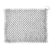 Cast Iron Scrubber 8x6 316 Stainless Steel Chainmail Cleaner Preserves Seasoning Scratch