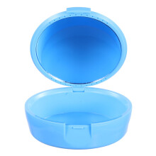 Retainer Case with Builtin Mirror, Compact Denture Storage Box for Travel and Home Use