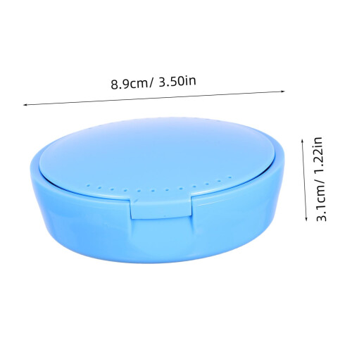 Retainer Case with Builtin Mirror, Compact Denture Storage Box for Travel and Home Use 1