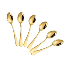 6Pcs Multipurpose Stainless Steel Mini Spoons For Coffee-Gold