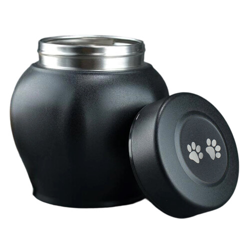 Urne commémorative en acier-Empreintes de pattes de chien noires