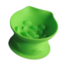 Silicone Slow Feeder Dish Square Bowl For Cats Dogs-Green L