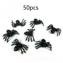 Mini ragno di plastica finto, 25g, 2,1x1,4cm decorazioni per feste fai-da-te