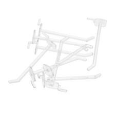 50pcs Transparent Plastic Pegboard Hooks for Garage Organization and Retail Display
