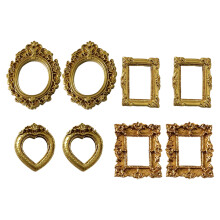 8-teilige Miniatur-Barock-Fotorahmen-Modellfigur für-Gold