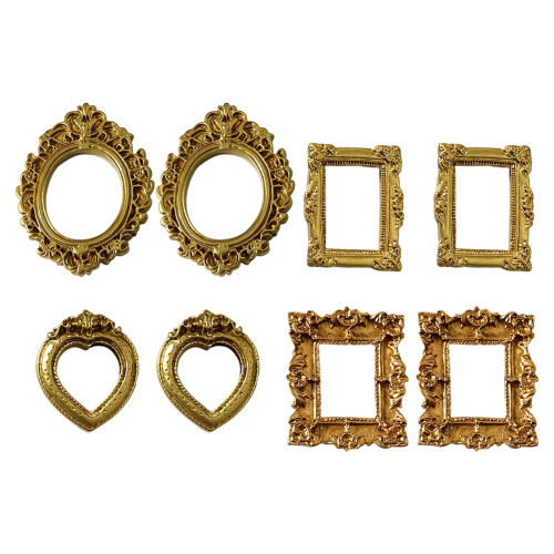 8pcs Customizable Baroquely Picture Frame Figurine Fridge-gold