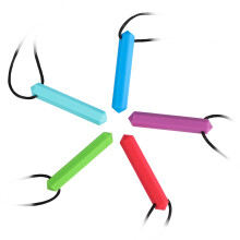 5 Stück Lebensmittelechter Silikon-Kauspielkette Set, Bunt, 7,5 cm