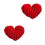 2 Stuks Romantics Streep Hartvorm Decoratieve Harige-Rood 1