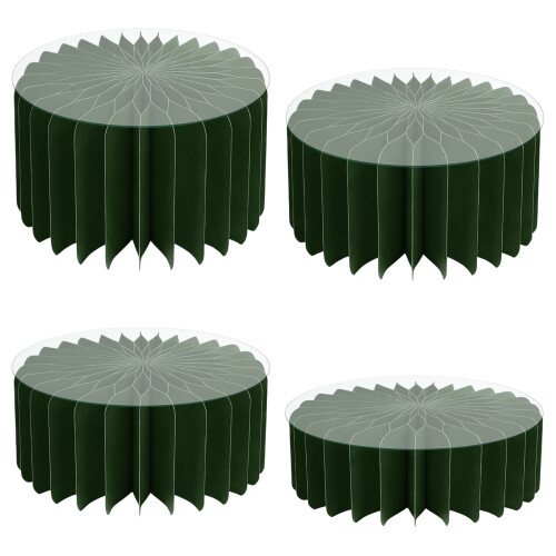 Pack of 4 Multifunctional Dessert Display Stands Foldable-Green