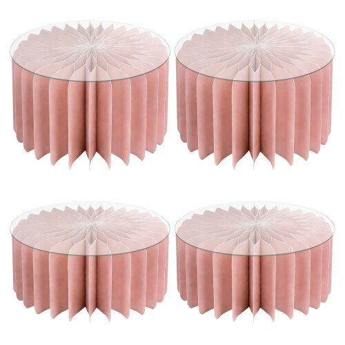 Pack of 4 Biodegradable Dessert Stands Foldable Multiple-Pink