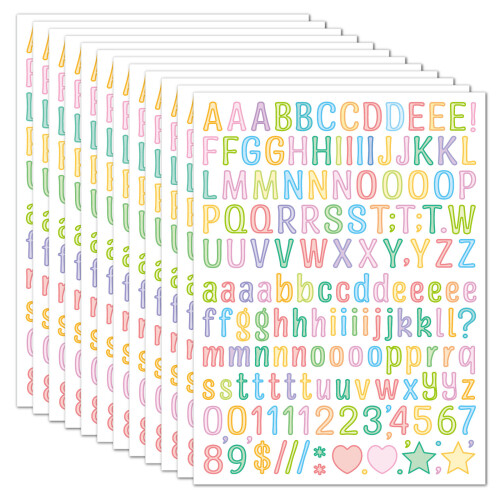 Packung mit 5 Buchstabenaufklebern mit Großbuchstaben und-PZ39