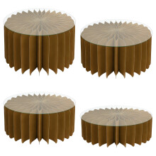 Pack of 4 User Friendly Foldable Dessert Holders Multiple-brown