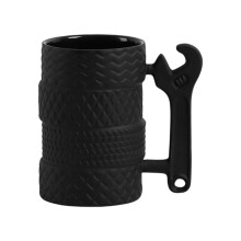 Tasses en céramique à poignée-Coupe de pneu à clé noire