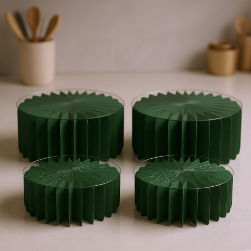 Pack of 4 Paper Dessert Stands Foldable Design Feature-Gold 2
