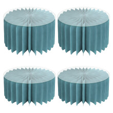 4Pieces Foldable Tiered Display Stands Paper Safe Secure-Blue