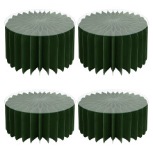 4Pieces Stackable Dessert Stands Paper Based Foldable and-Green