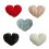 2 Stuks Decoratieve Nepbont Kussens Met Gestreept Hart-Wit 2