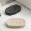 Creative Bathroom Soap Dish with Simple Tray-Beige Oval 7