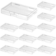 12 Transparent Trading Card Storage Boxes with Secure Snap Closure and Stackable Design