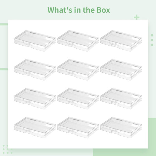 12 Transparent Trading Card Storage Boxes with Secure Snap Closure and Stackable Design 2