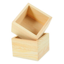 2pcs Vintage Wooden Storage Box Set for Kitchen Seasoning and Versatile Space Saving Organization