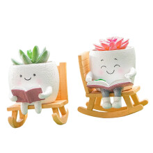 Adorable Smile Faces Plant Pot Featuring Rocking Drainage-3