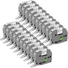 Label Tape Compatible with Brother PTouch TZe231 12mm Black on White, Bulk 20Pack Durable Laminated Refills