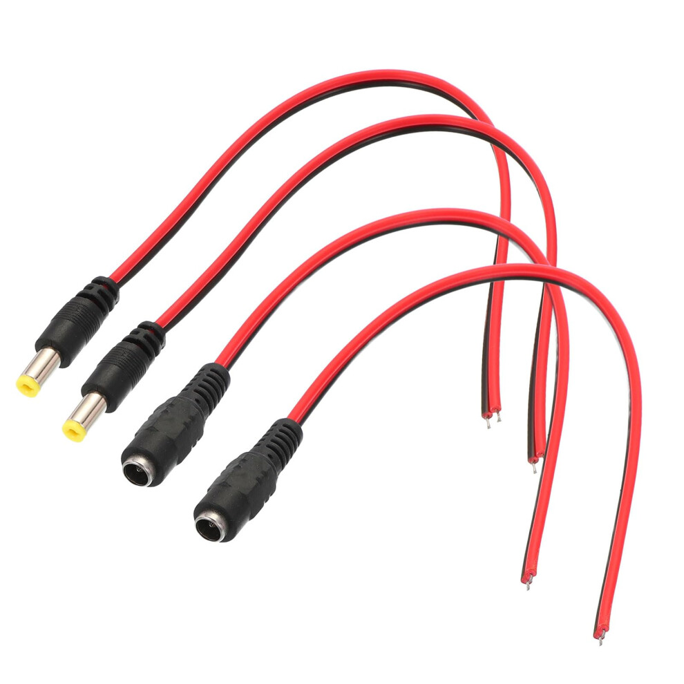 Dc Power Cable 9.8 Inch 2 Pairs 5.5Mm X 2.1Mm Male Female Pigtail Barrel Plug For Cctv Camera 9092120400908
