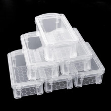 Small Plastic Storage Box 6 Pack Clear Stackable Organizer with Lid for Jewelry Beads Crafts