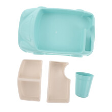Divided Plate with Portion Control Design, Reusable Fiber Kids Meal Plate for Kindergarten and Home