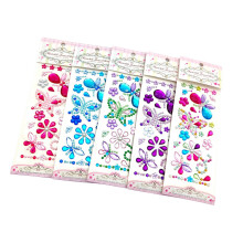 5Sheets Gem Sticker,Selfs Adhesive Rhinestones Jewel-Butterfly