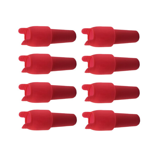 Pack Of 8 User Friendly Silicone Corks Multiple Color-Red