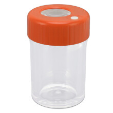 Multifunktionale wasserdichte Lupen-Ansichtsflasche mit LED-Licht, 50 mAh Lithium-Batterie, Orange