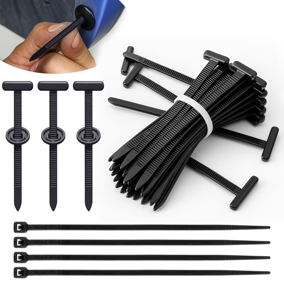 200 Pcs Cable Tie Clips Automotive Fastener Kit, Nylon Selflocking Uv Resistant Zip Ties For Car And Home Use 9092120401455
