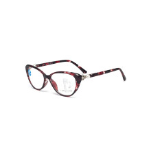 Red Cat Eye Progressive Reading Glasses for Women 2.50 Blue Light Blocking Multifocal Lenses