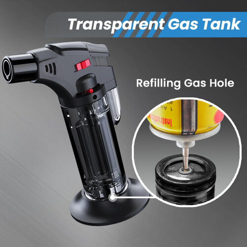 Butane Torch Lighter 5 Pack Refillable Windproof Jet Flame with Adjustable Control for BBQ Camping 1